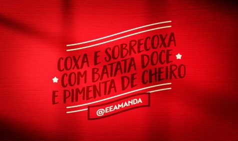 Coxa e sobrecoxa com batata-doce e pimenta de cheiro