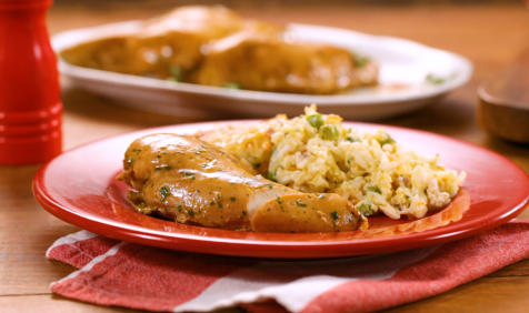 Arroz de forno cremoso com filé de peito Assa Fácil