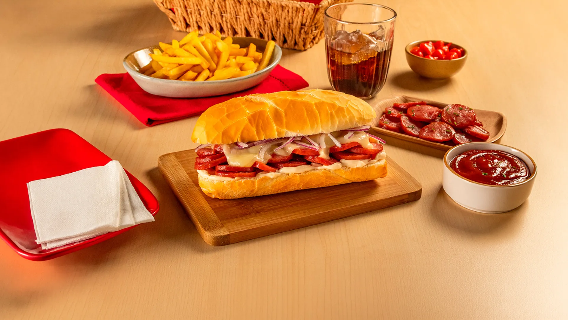 foto da receita Lanche de Calabresa com Queijo