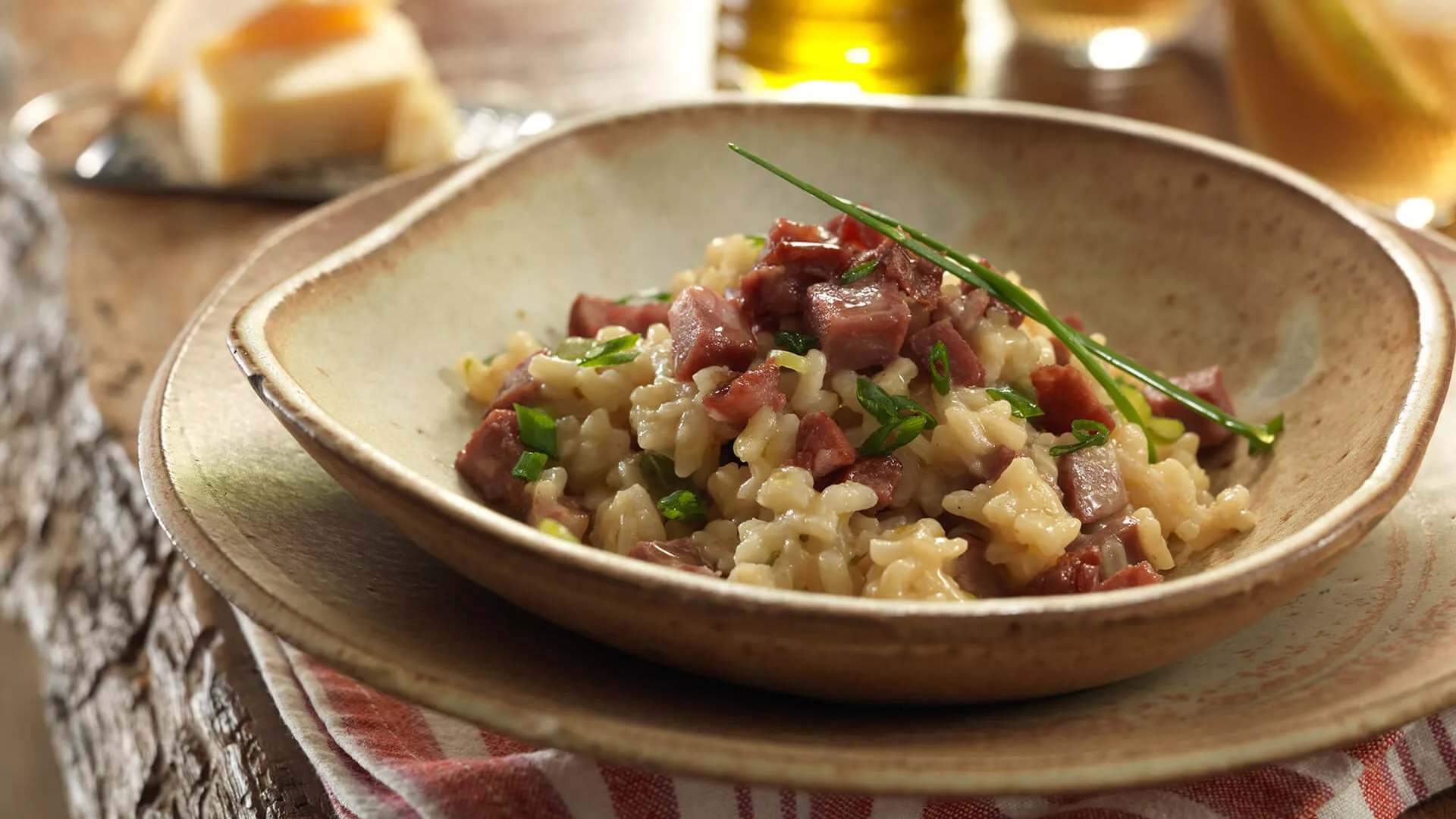 foto da receita Risoto de Linguiça Paio com Crispy de Linguiça