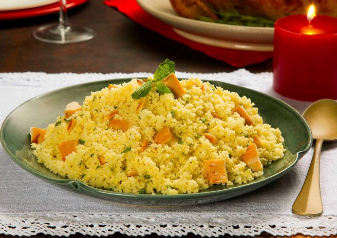 Cuscuz com Chester Azeite e Ervas