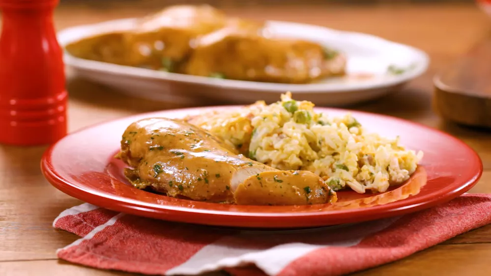 foto da receita Arroz de forno cremoso com filé de peito Assa Fácil