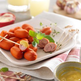 Mini Salsicha Sabor Alho e Ervas