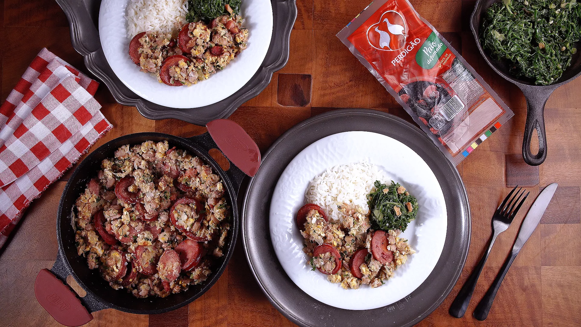 foto da receita Feijão Tropeiro com Linguiça Paio