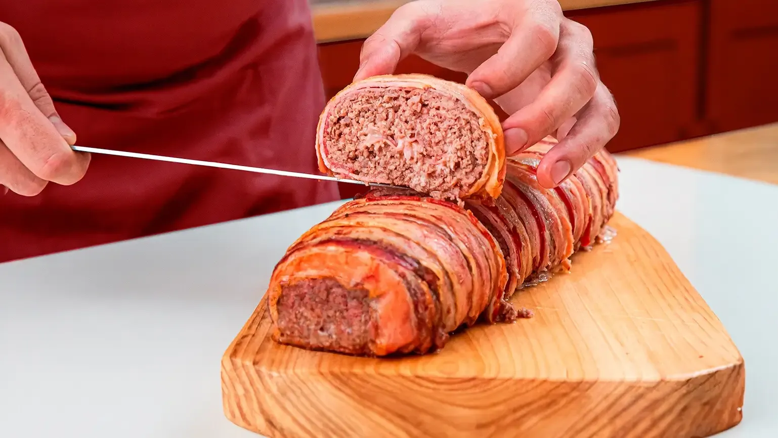 foto da receita Rocambole de Carne Bovina enrolado no Bacon