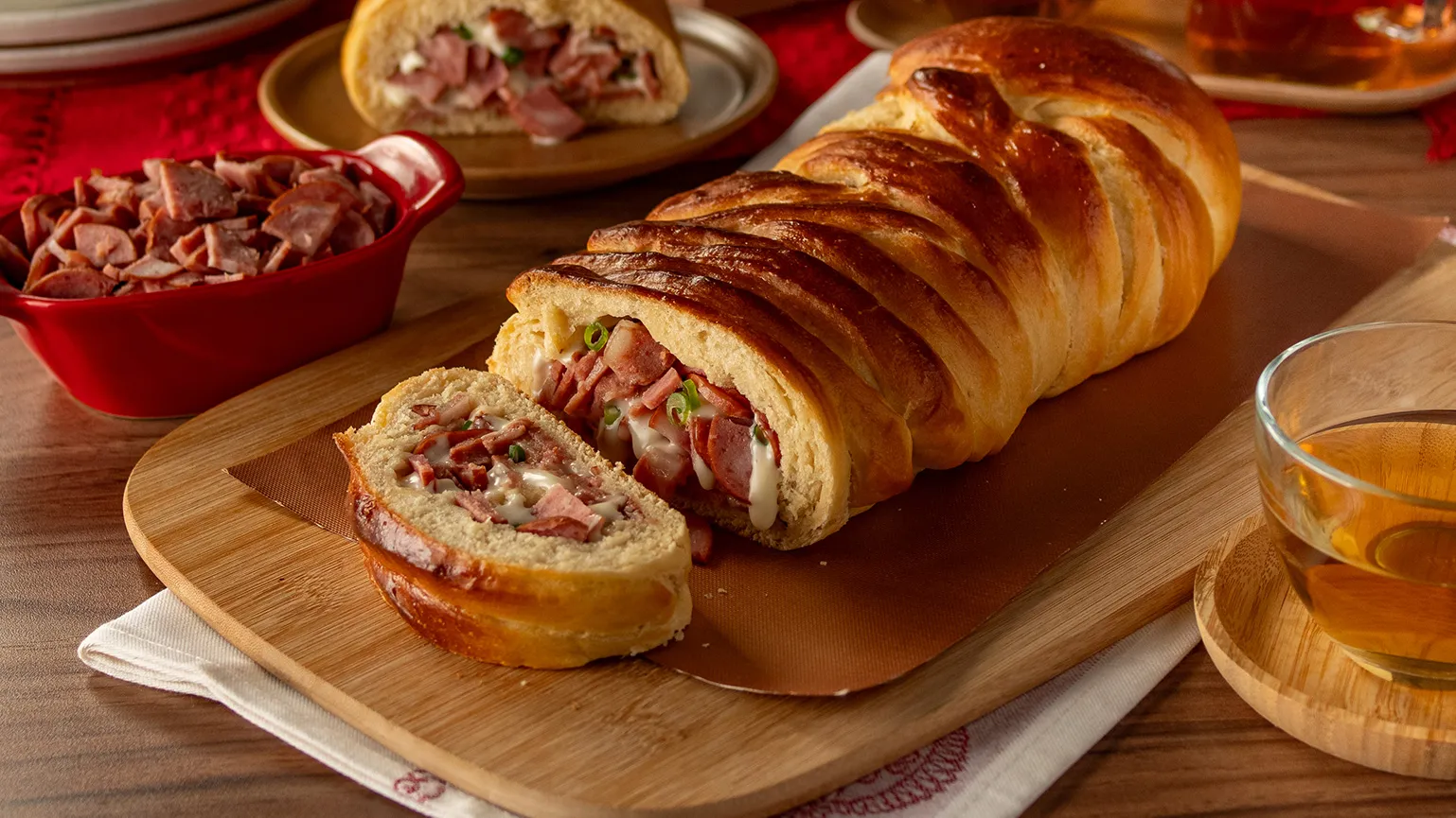 foto da receita Pão de Calabresa com Requeijão