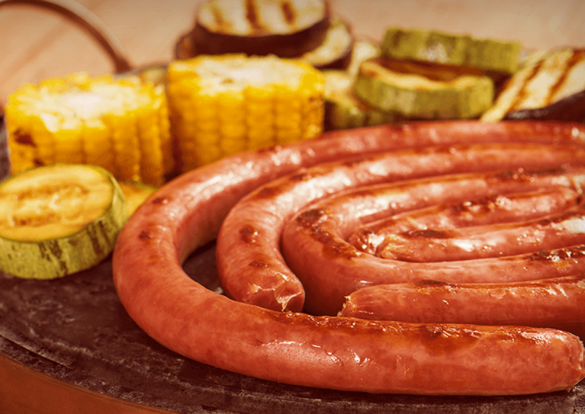 Chapa de Linguiça Calabresa e Vegetais Grelhados