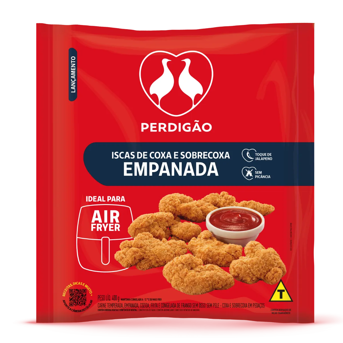 Iscas de coxa e sobrecoxa empanada
