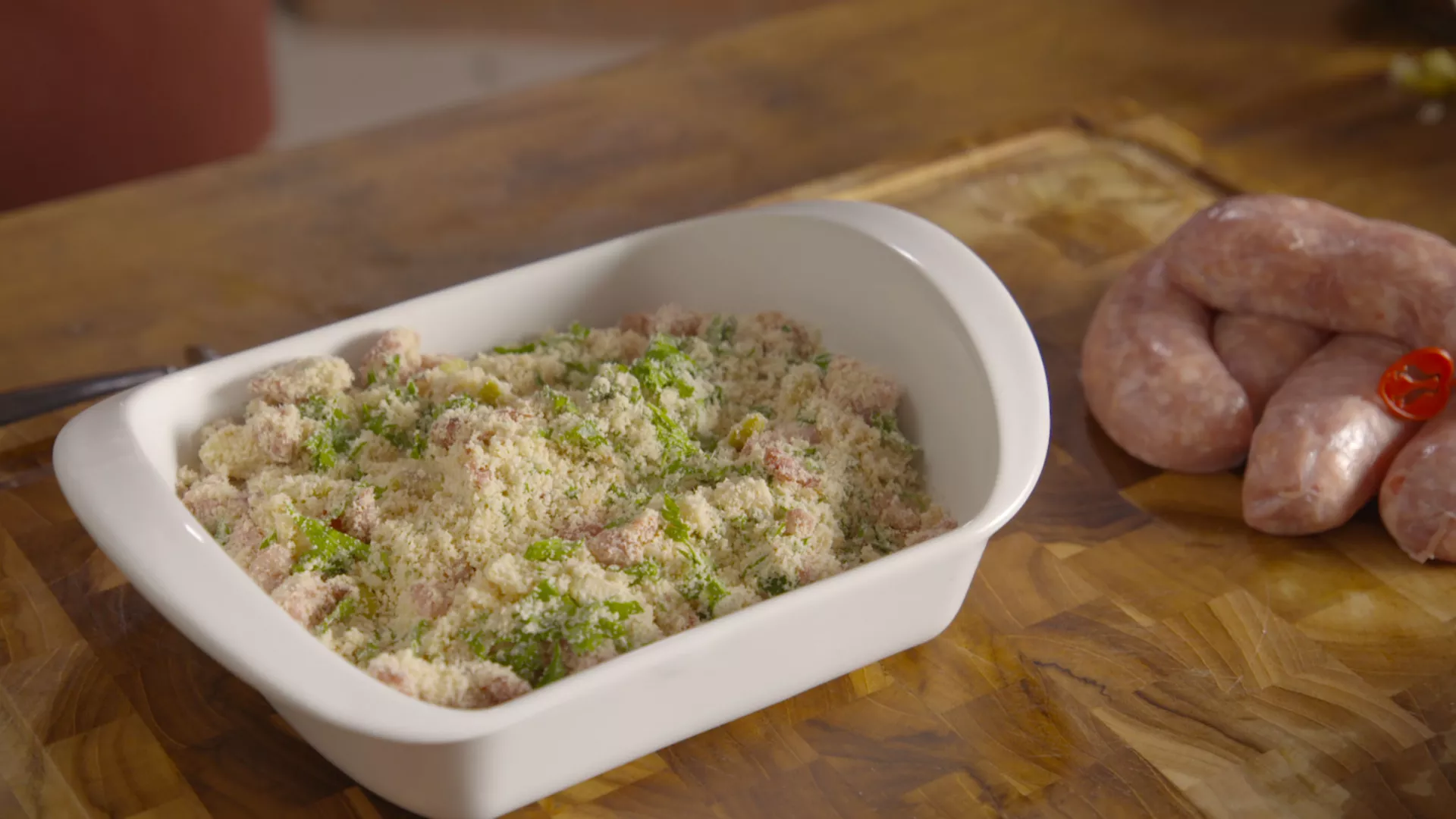 foto da receita Farofa Rica de Linguiça de Pimenta-Biquinho Na Brasa