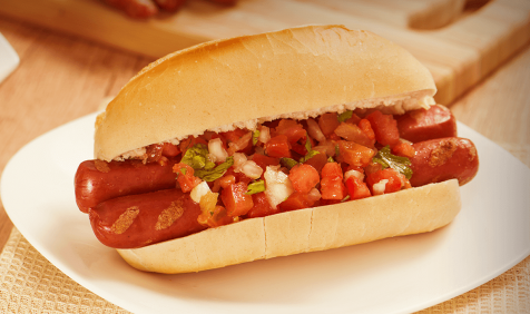 Sanduba de Linguiça Fininha com Vinagrete