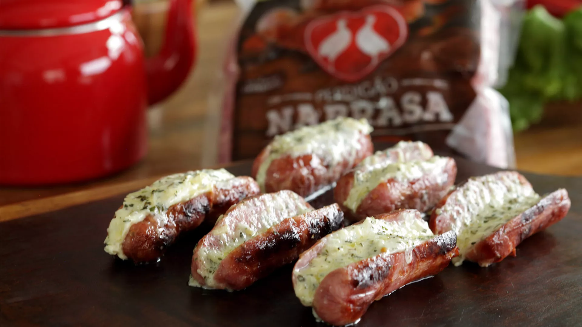 foto da receita Linguiça Toscana Apimentada com creme de alho