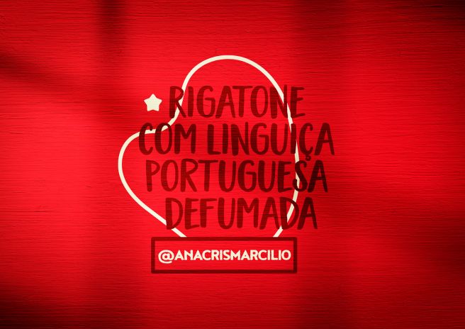 Rigatone com linguiça portuguesa defumada