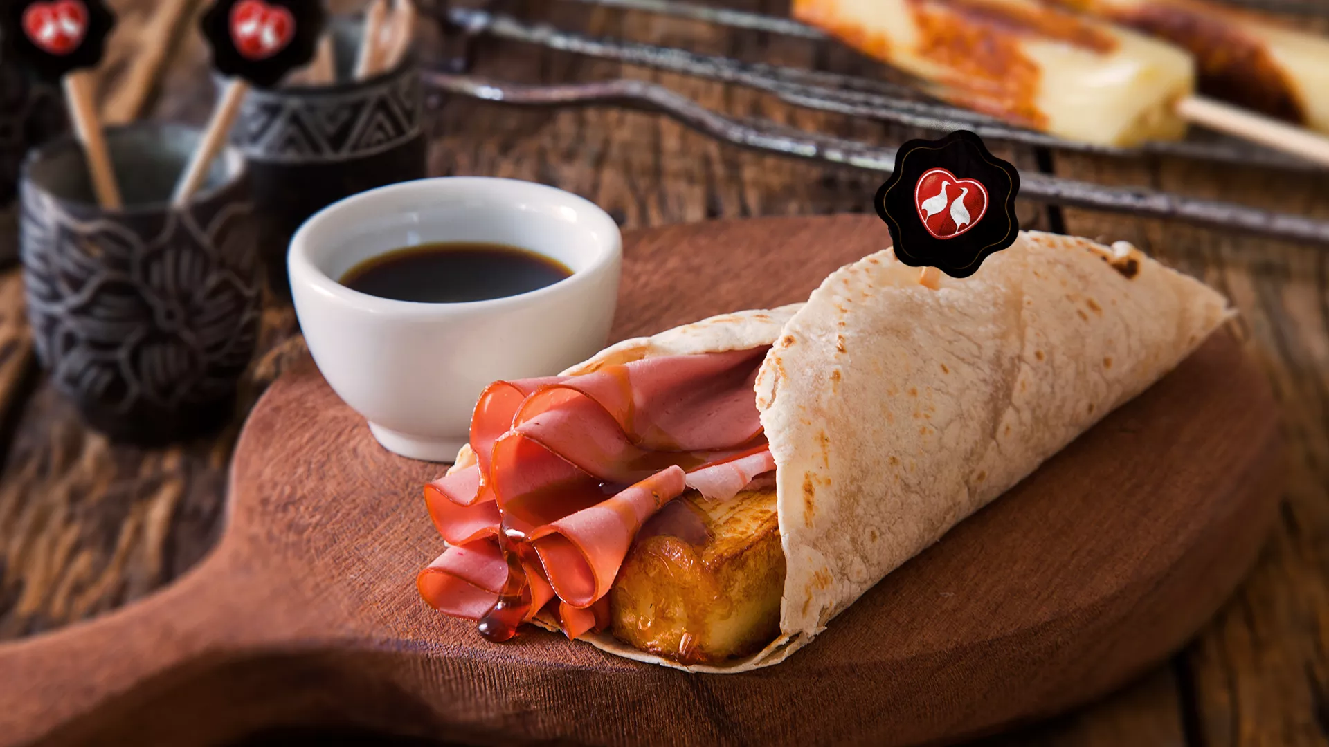 foto da receita Wrap com Mortadela Ouro, Queijo Coalho e Melaço