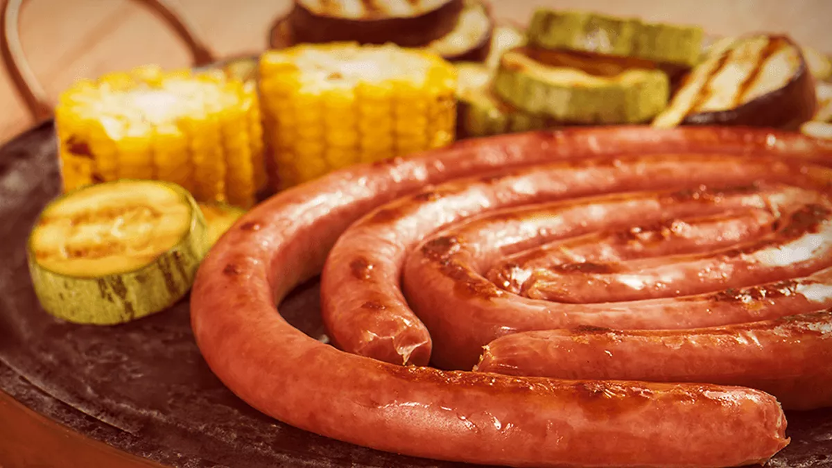 foto da receita Chapa de Linguiça Calabresa e Vegetais Grelhados