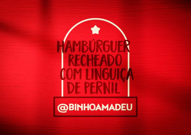 Hambúrguer recheado com linguiça de pernil