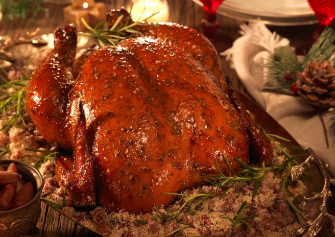 Chester com Farofa de pinhão