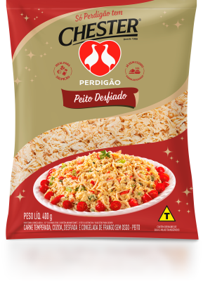 Peito de Chester® Cozido Desfiado com Sabor Defumado