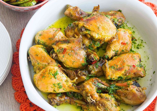 Cortes de Frango com Salsa Picante