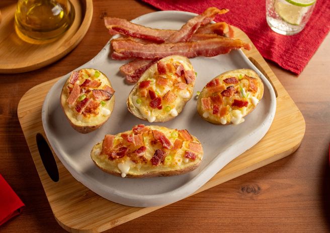 Batata Recheada Cremosa com Bacon Crocante