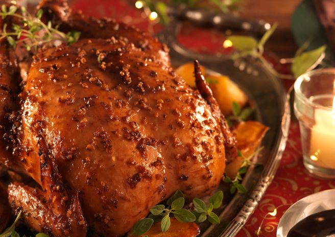 Chester Perdigão com Mandioquinha no Melado de Cana