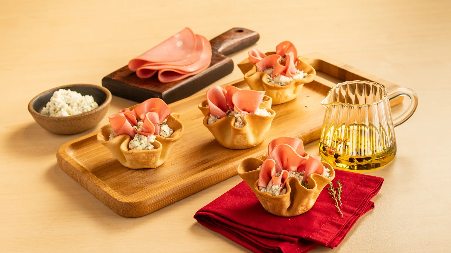 foto da receita Cestinhas Crocantes com Mortadela Ouro