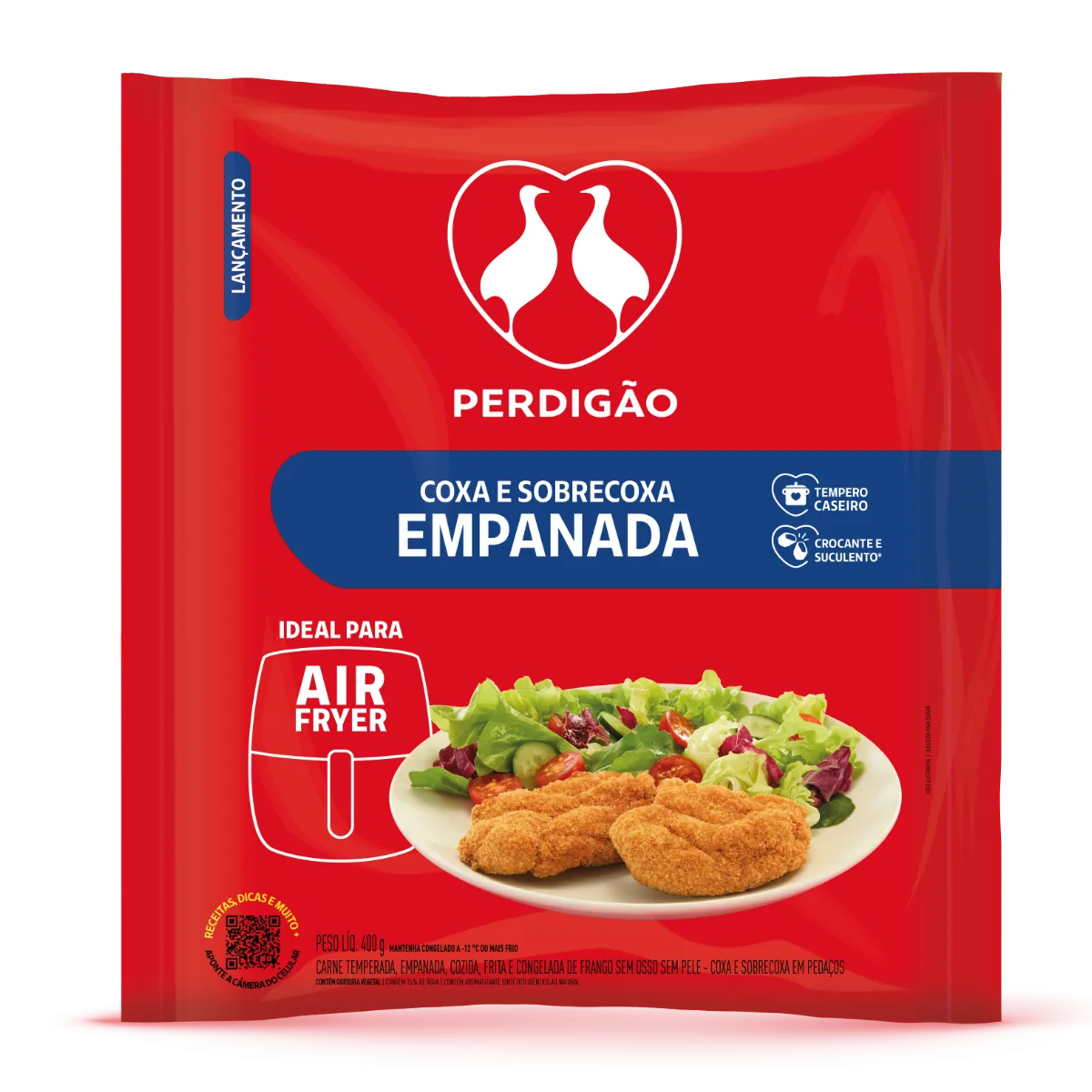 Coxa e sobrecoxa empanada