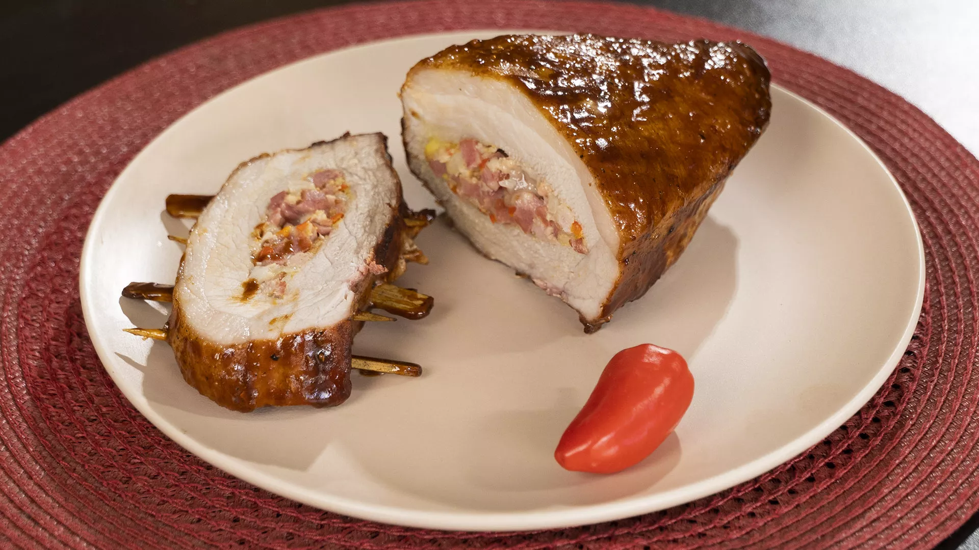 foto da receita Picanha Suína Perdigão Na Brasa Recheada