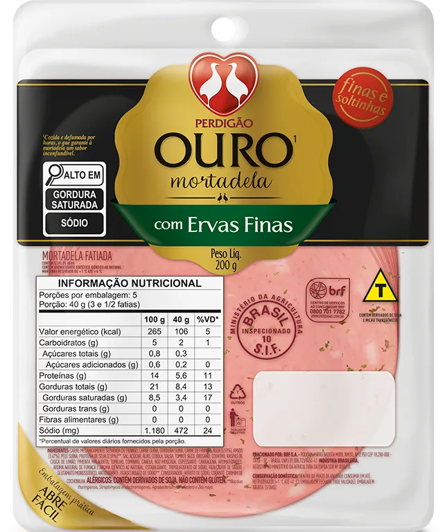 Mortadela Ouro com Ervas Finas 200g