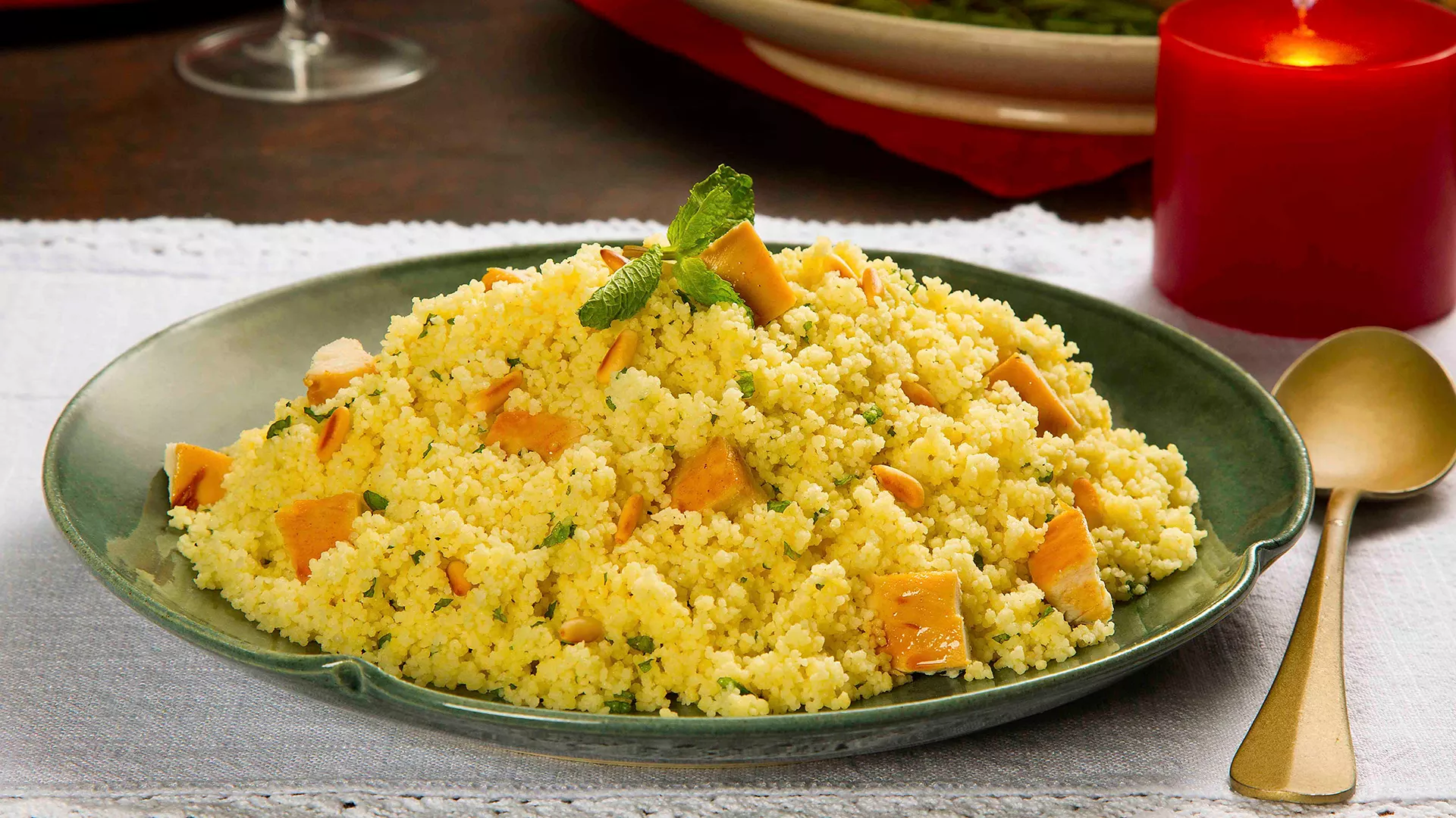 foto da receita Cuscuz com Chester Azeite e Ervas