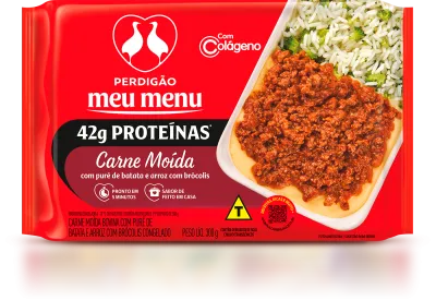 Carne Moída com Purê de Batata e Arroz com Brócolis 300g
