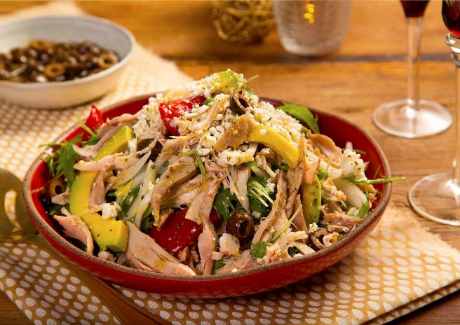 Salada de Peru Desfiado Mediterrâneo