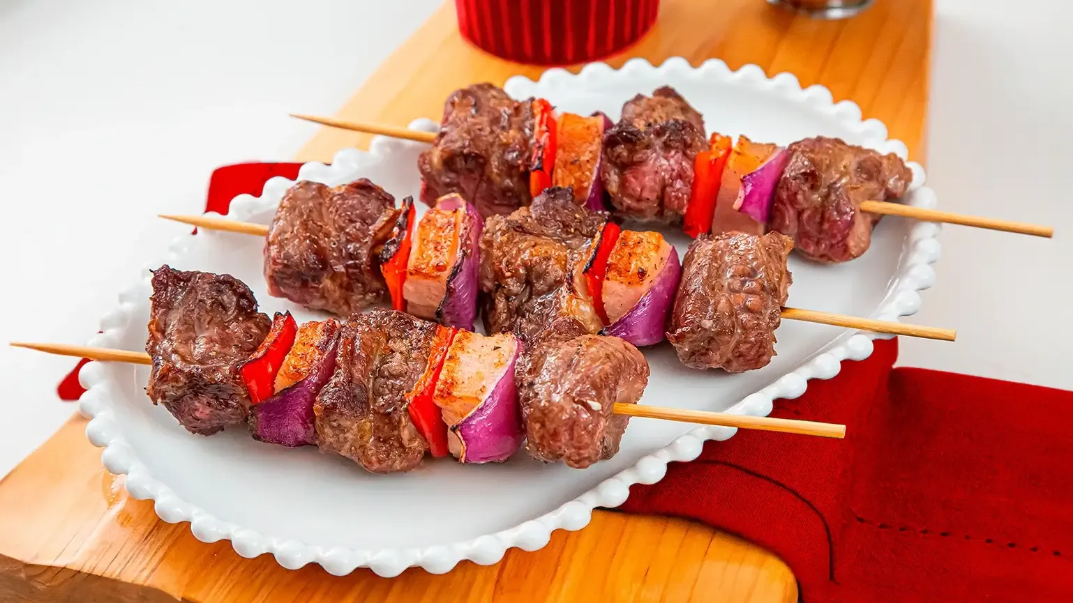 foto da receita Espetinho de Bananinha com legumes