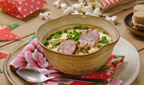 Creme de Milho com Linguiça Calabresa