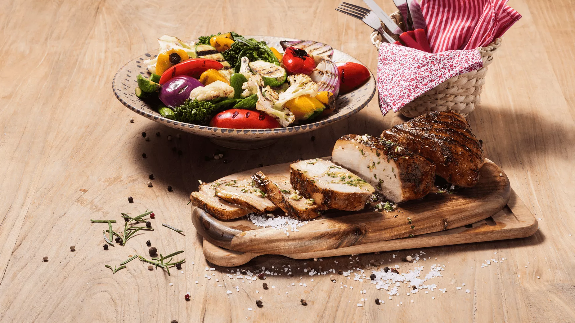 foto da receita Picanha Suina Alho e Ervas com Mix de Legumes