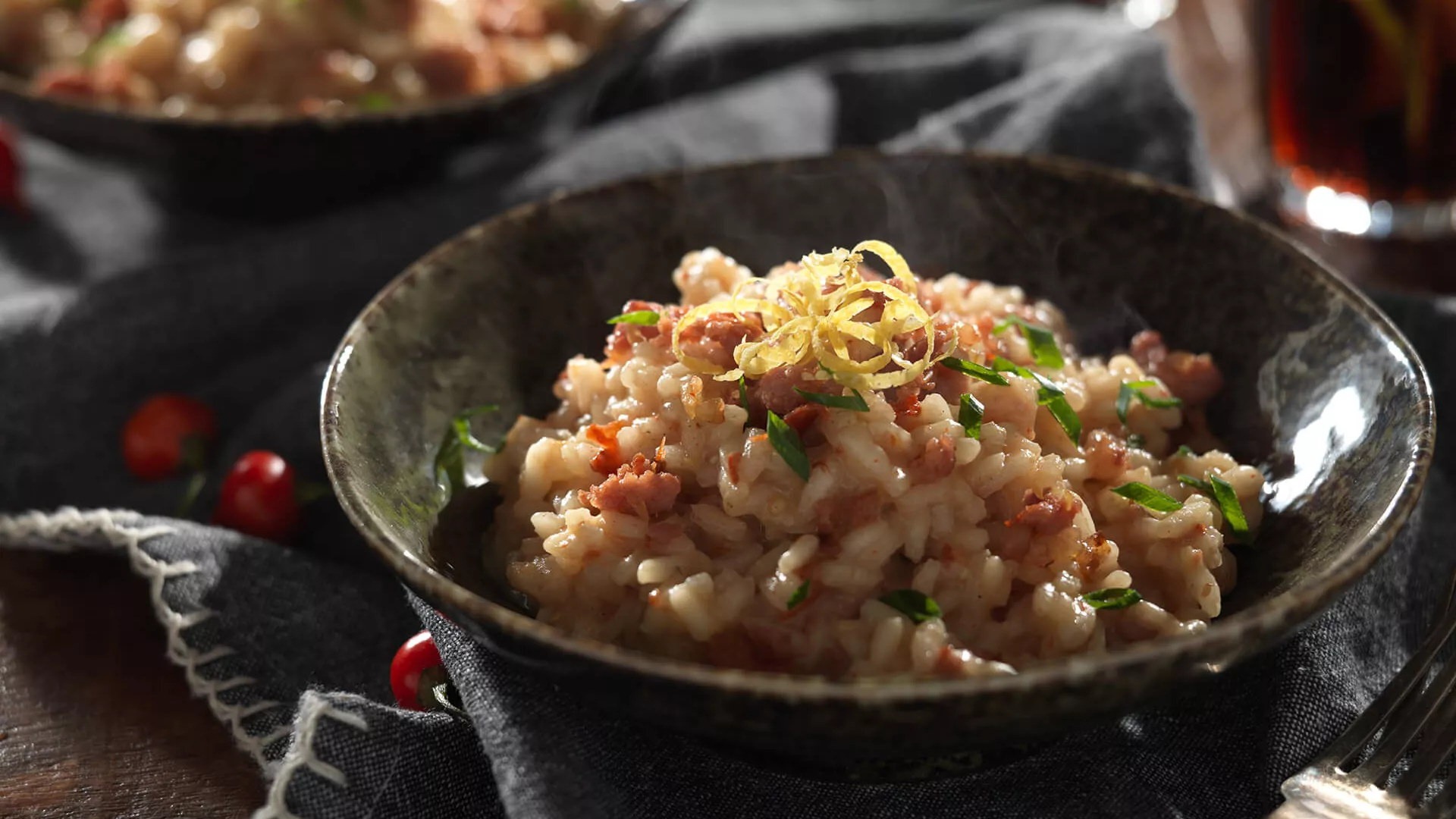foto da receita Risoto de Limão e Linguiça com Pimenta Biquinho Na Brasa Perdigão