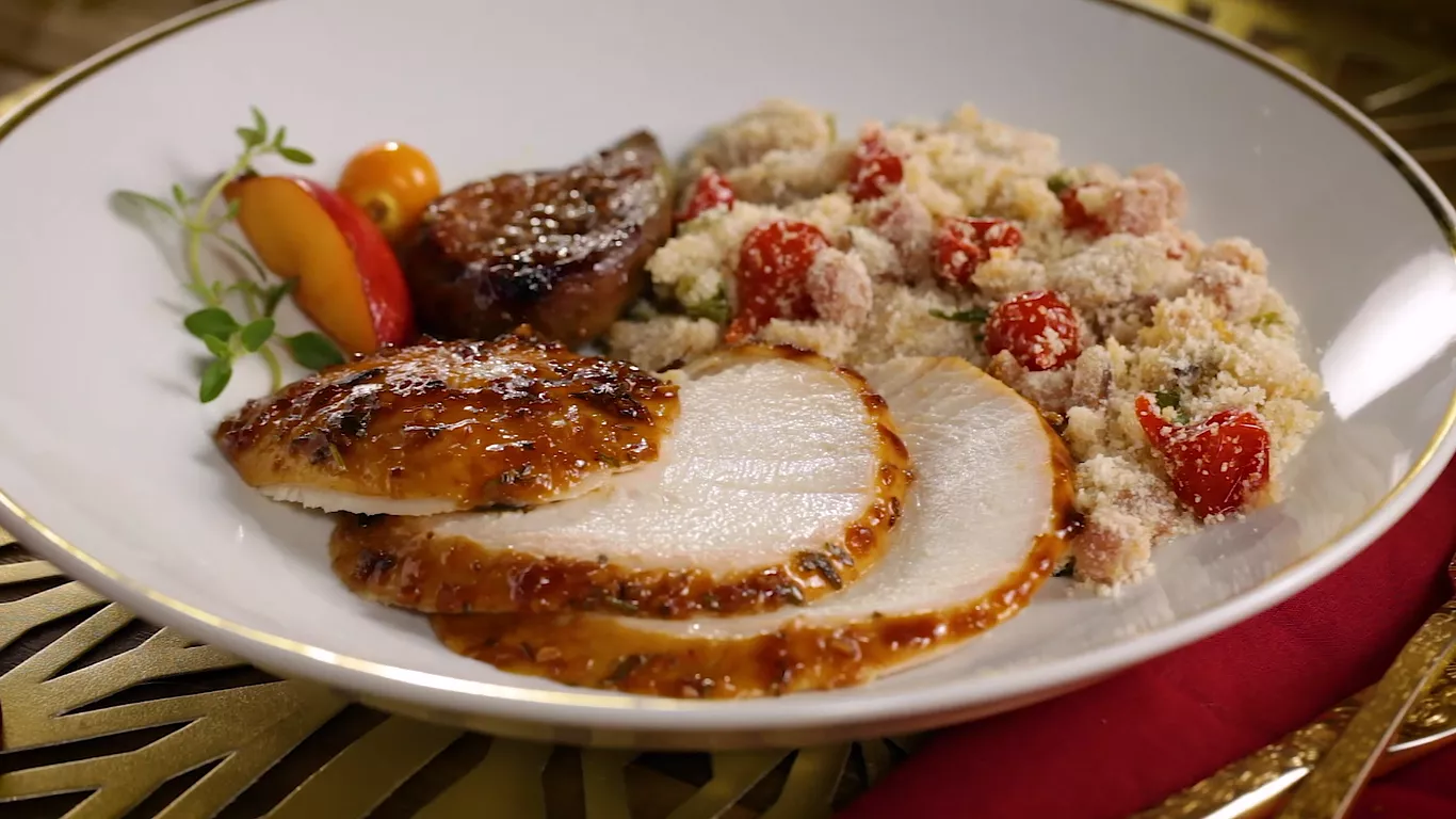 foto da receita Chester Recheado com Farofa de Bacon