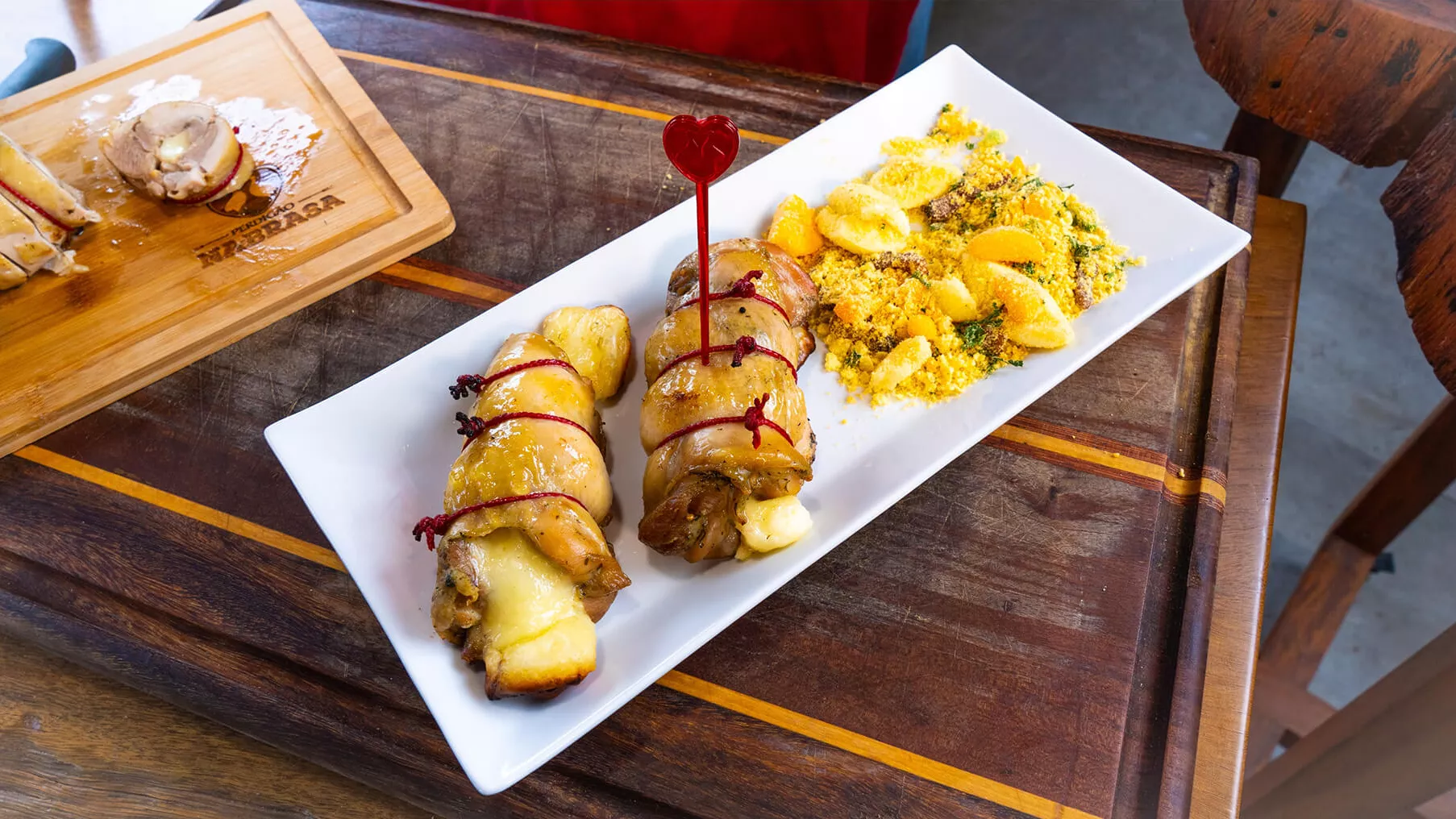 foto da receita Coxa e Sobrecoxa com Mostarda e Shoyu Na Brasa Recheada com Queijo Coalho