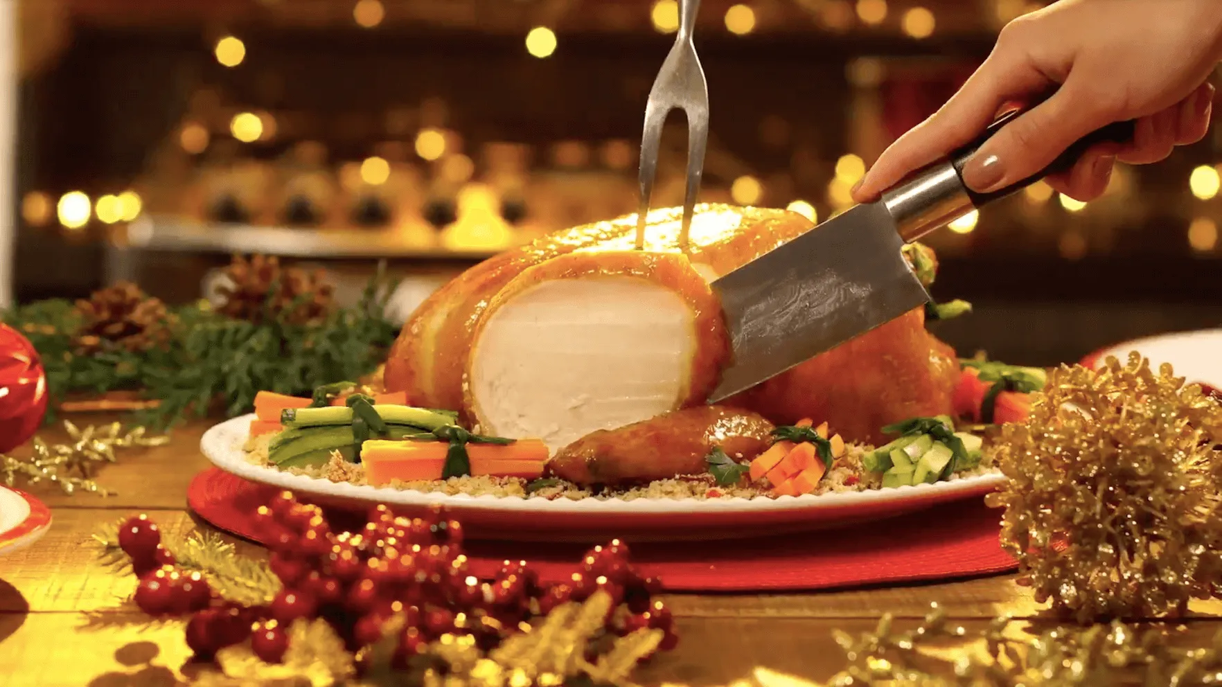 foto da receita Chester Tradicional Acompanhado de Farofa de Pão e Bacon