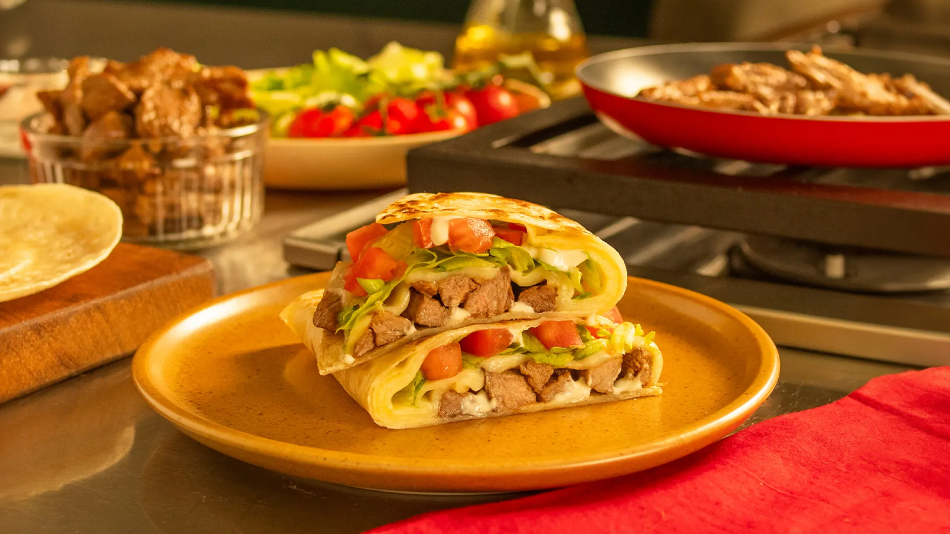 foto da receita Wrap de Carne de Frigideira