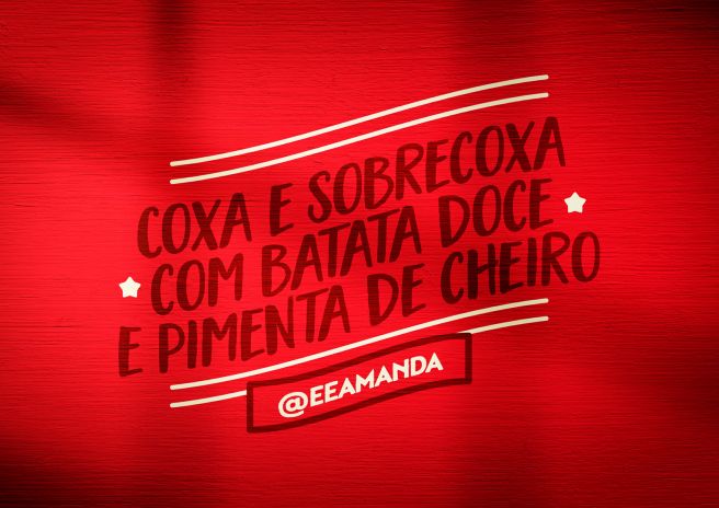 Coxa e sobrecoxa com batata-doce e pimenta de cheiro