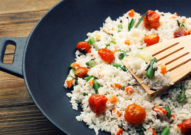 Arroz de Frigideira com Frango Defumado