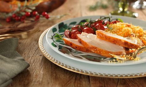 Chester Azeite e Ervas com cuscuz marroquino e tomate confit