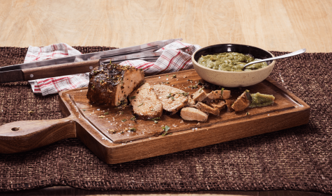 Copa Lombo ao Chimichurri com Antepasto de Beringela