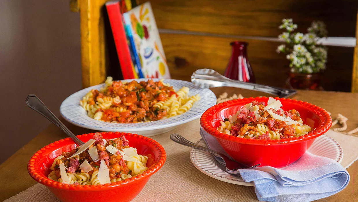 foto da receita Parafuso com Linguiças Frescais