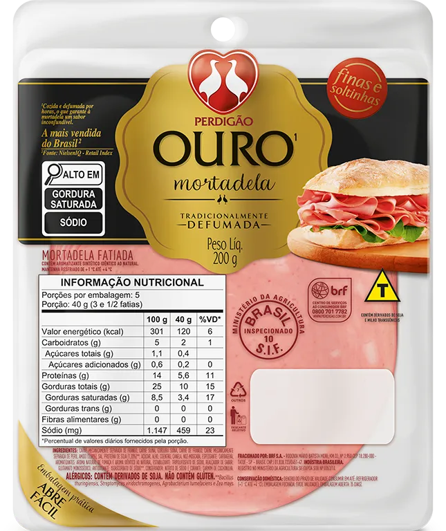 Mortadela Ouro Fatiada 200g