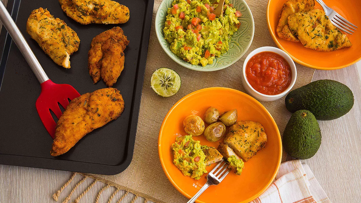 foto da receita Peito de Frango com Crosta de Pão, Queijo e Ervas