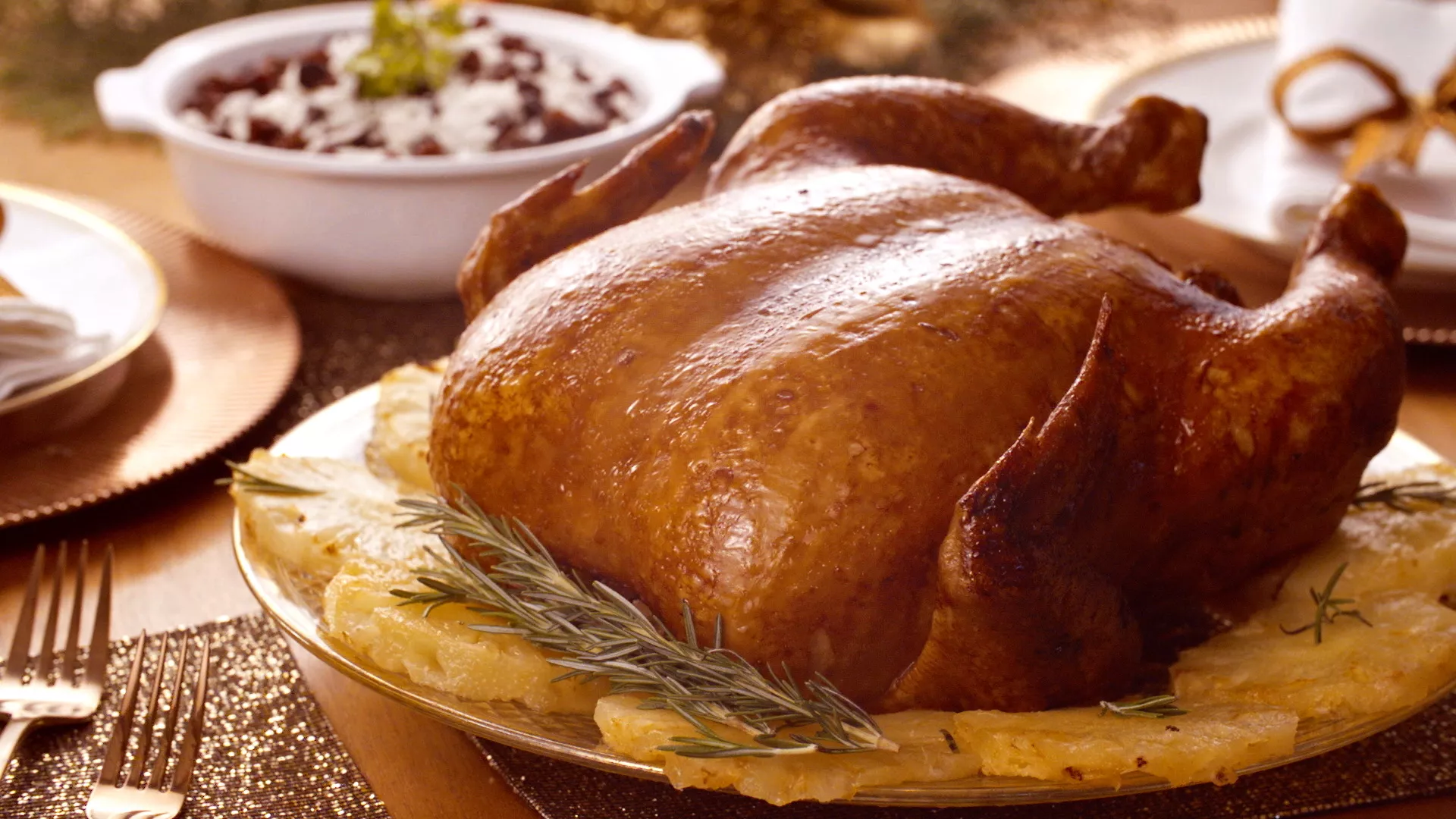 foto da receita Chester Perdigão com abacaxi e gengibre