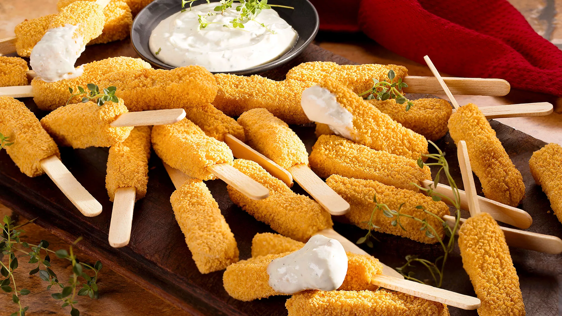 foto da receita Tirinhas no Espeto com Molho de Queijos