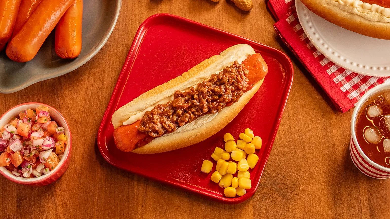 foto da receita Cachorro-quente de Salsicha com Carne Moída