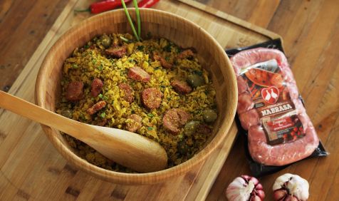 Farofa de Linguiça com Pimenta-Biquinho Na Brasa